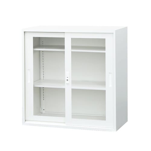 引戸書庫3段 アクリル扉 WH 880×400