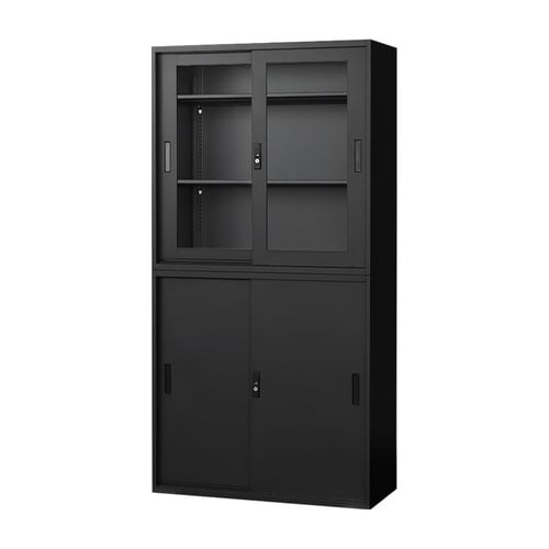 アクリル引戸書庫引戸書庫セット3段 BK 880