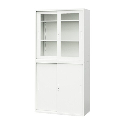 アクリル引戸書庫引戸書庫セット3段 WH 880
