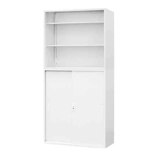 オープン/引戸書庫3段 H1990 セット WH