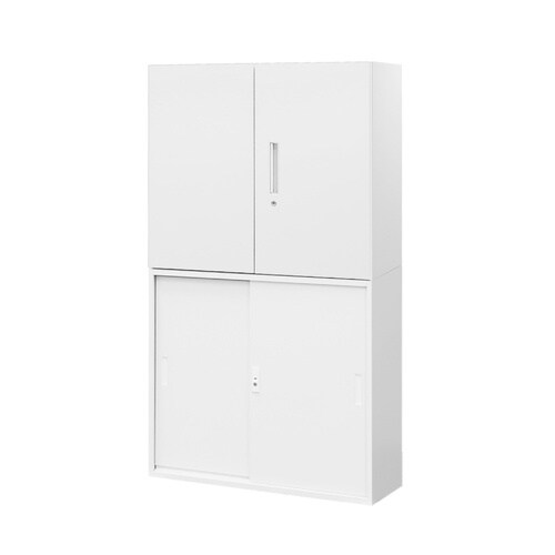 両開き/引戸書庫3段 H1760 セット ホワイト