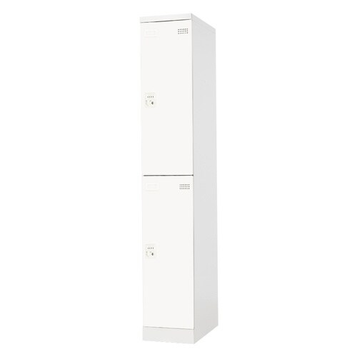 2人用スリムロッカー W300 ダイヤル錠 WH
