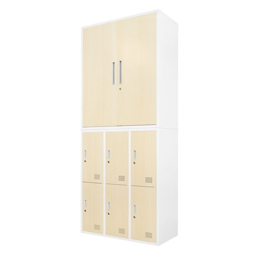両開書庫6人用ロッカー2台セットシリンダーNA