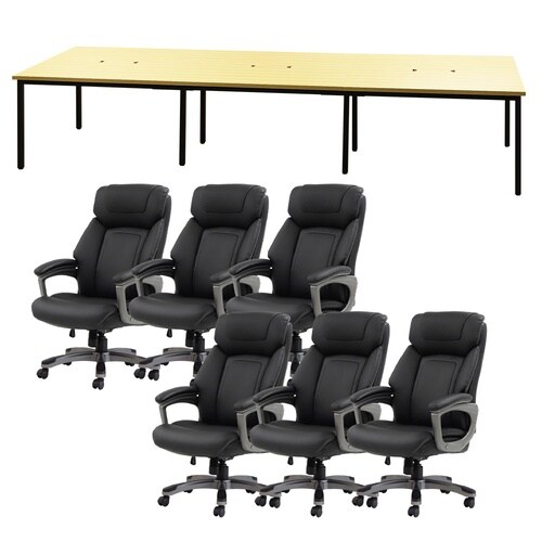 フリアドデスクLUNチェアセット 6人用 NABK