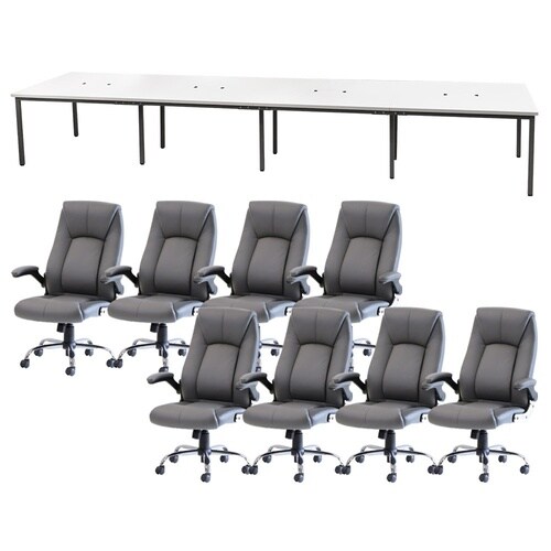 フリアドデスクLYSチェアセット 8人用 WHGY