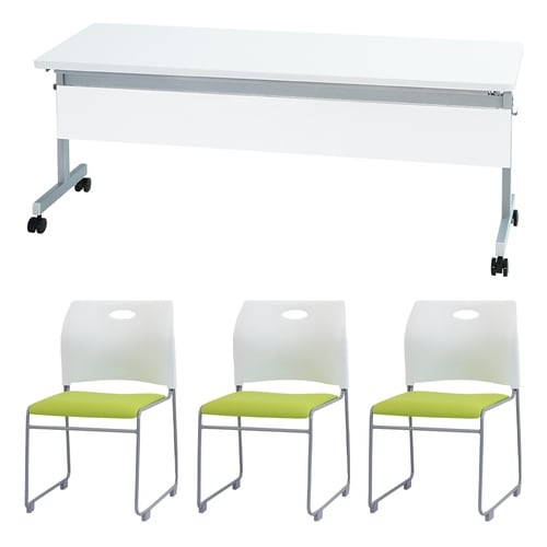 3人会議セットS180×60幕板付 WH WHGN