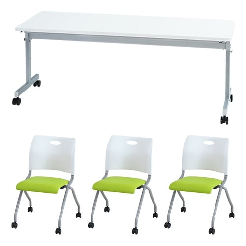 3人会議セットN1800×600 WH WHGN