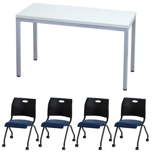 4人会議セットN120×60 WH BKNV