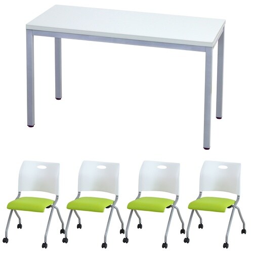4人会議セットN120×60 WH WHGN