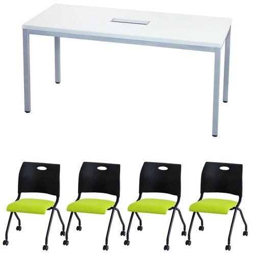 4人会議セットN150×75 WH BKGN