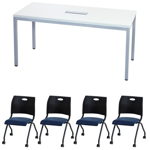 4人会議セットN150×75 WH BKNV