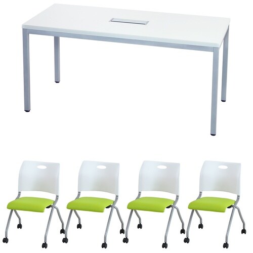 4人会議セットN150×75 WH WHGN