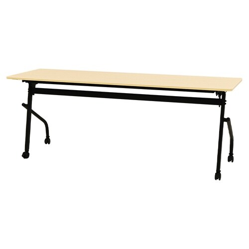 スタックテーブル棚無180×60幕板無BK脚NA面