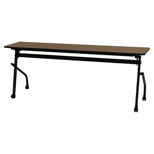 スタックテーブル棚無180×60幕板無BK脚WN面