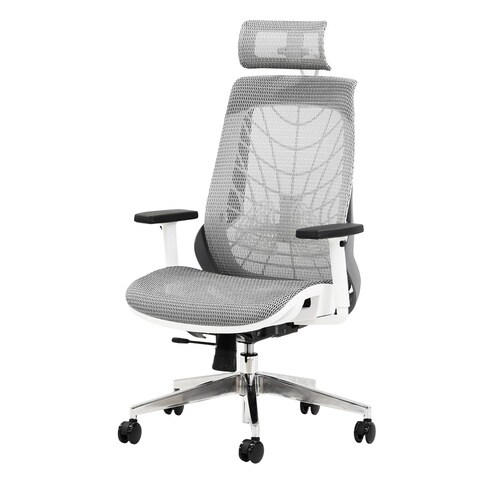 ウェルビーオフィスチェアヘッドレスト肘付WH