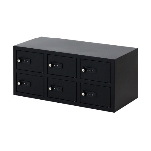 貴重品ロッカー3列2段6人用ダイヤル錠590BK