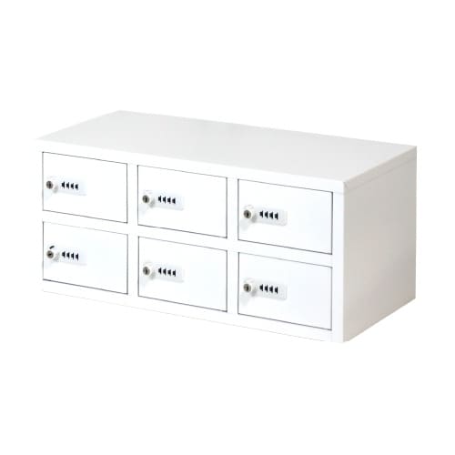貴重品ロッカー3列2段6人用ダイヤル錠590WH