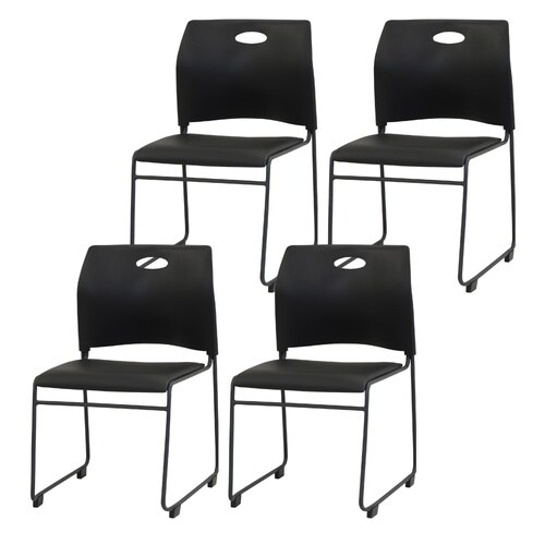 Rap スタッキングチェア 4脚セット完成品 BK