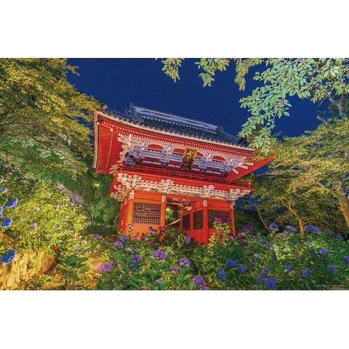 パズル 夜の紫陽花と雨引観音仁王門(茨城)