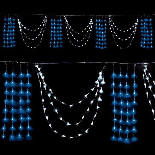 LED3連ドレープライト(ホワイト/ブルー)