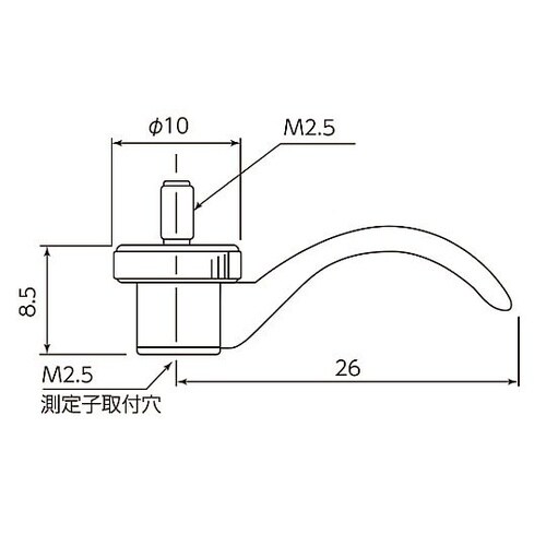 リフトレバー 測定子取付穴:M2.5 D
