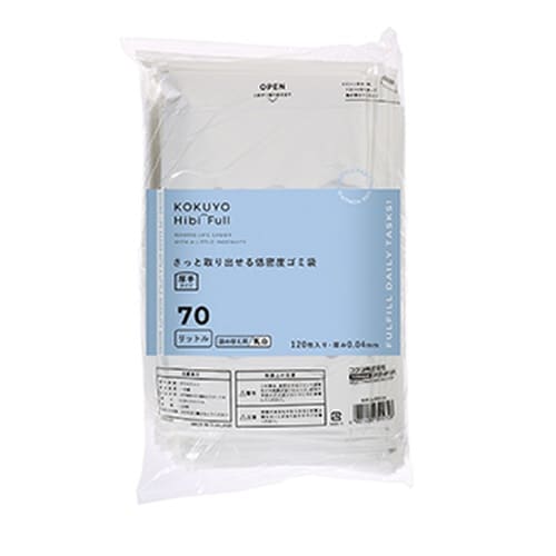 さっと取り出せる低密度ゴミ袋厚手70L詰替乳白x3