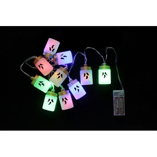電池式LED10ガーランドゴーストボトル12個入