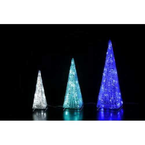 LEDクリスタル3連ツリーブルーグラーデショ2個入