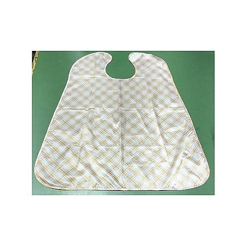 食事用エプロン 格子柄 オレンジ 100