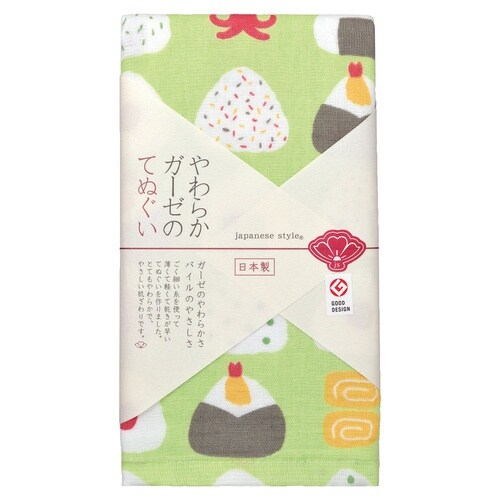 手ぬぐい ガーゼ パイル 日本製 たのしいおにぎり