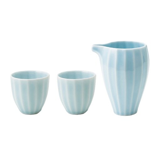 ヒビキ 酒器セット 青磁