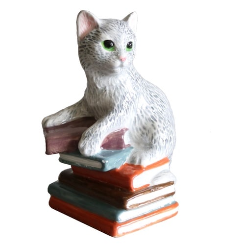 花瓶 アニマルベース 猫 Book×Cat
