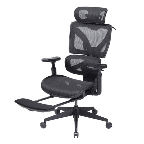 収納式フットレスト付きエルゴメッシュチェア