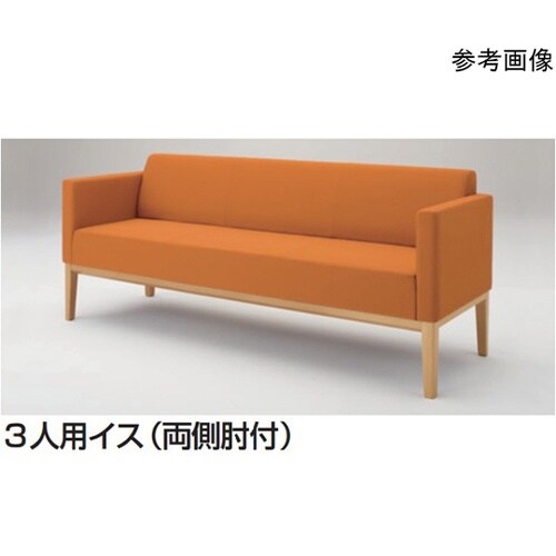 LB73 3人用イス(木パネル付)ビ張