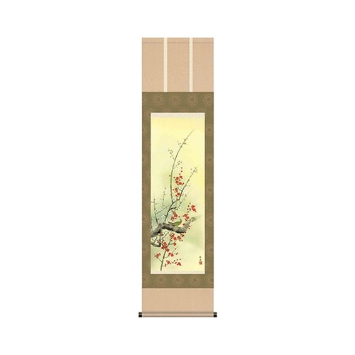掛軸「四季花鳥揃」田村竹世筆 尺三 A=