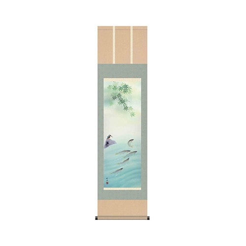 掛軸「四季花鳥揃」田村竹世筆 尺三 B=
