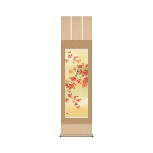 掛軸「四季花鳥揃」田村竹世筆 尺三 C=