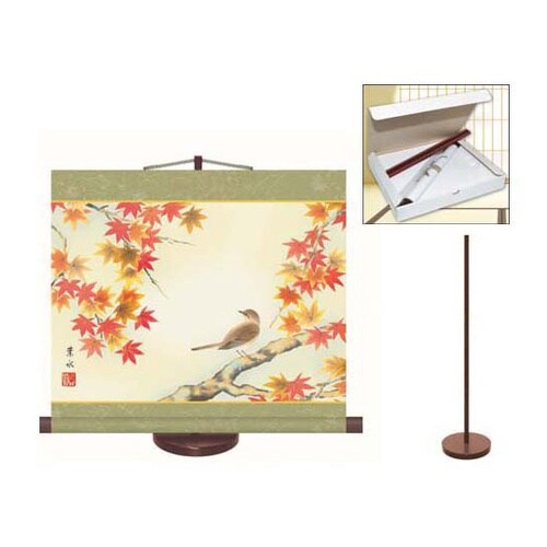 花鳥ミニ掛軸「紅葉」 葉水 筆 K121
