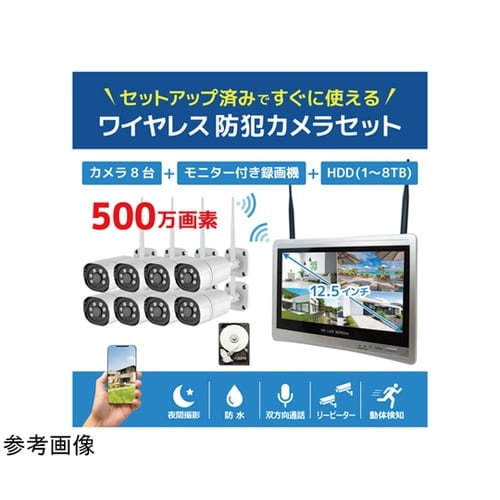 ワイヤレス500万画素(8台)カメラ・1