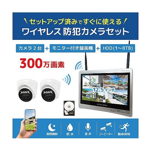 ワイヤレス300万画素ドーム型カメラ(2