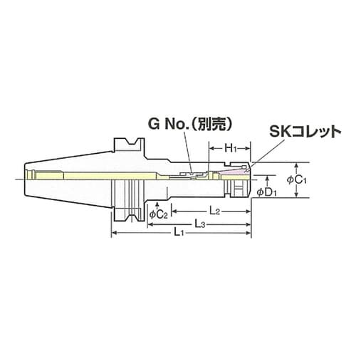 BT40SK10C−90 スリムチャック