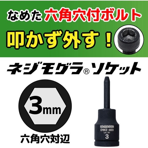 ENGINEER ネジモグラ ソケット 対辺3.0