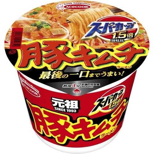 スーパーカップ1.5倍 豚キムチラーメン 12個入