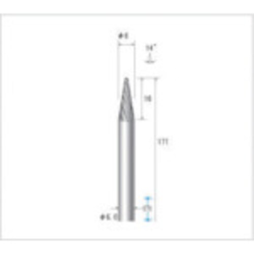 ロングシャフト超硬カッタ 刃径6mm