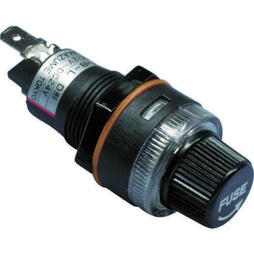 筒型ヒューズホルダー 溶断時赤LED点灯