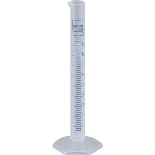 メスシリンダー 10ml 青目盛付 PP製