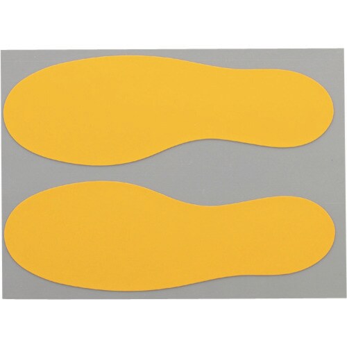 耐久フロアサインズ足型黄20枚