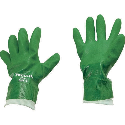 袖口ジャージ付塩化ビニール手袋 Lサイズ