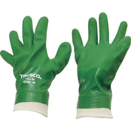 袖口ジャージ付塩化ビニール手袋 Mサイズ