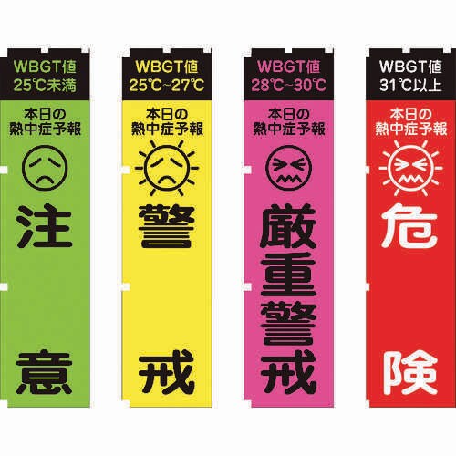 熱中症予報(WBGT値)のぼり旗 145−6455